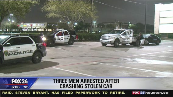 Stolen car tracked and car crashes into Sharpstown home