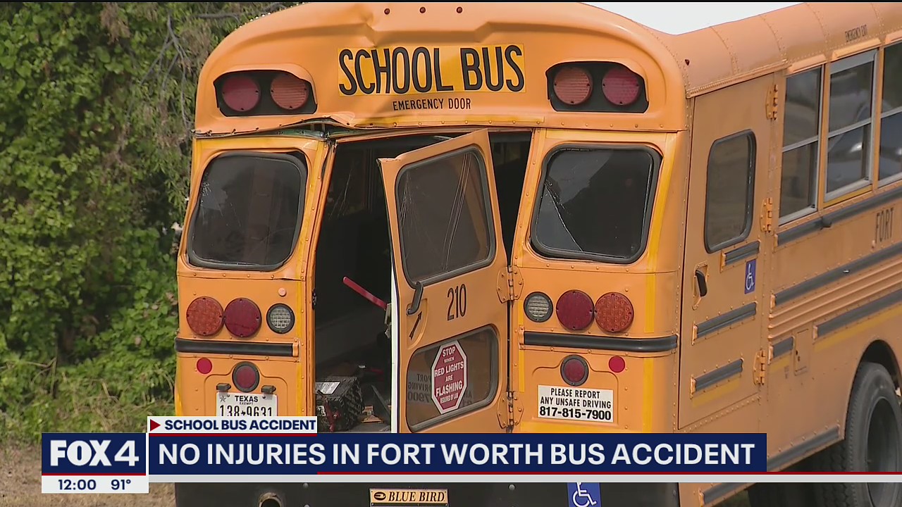 Fort Worth ISD school bus with students on board involved in roll-over accident