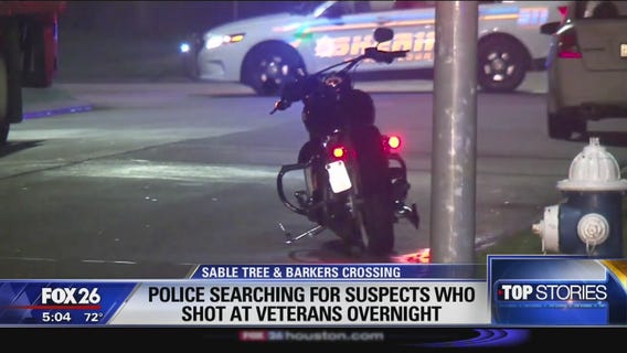 Police searching for suspects who shot at veterans overnight