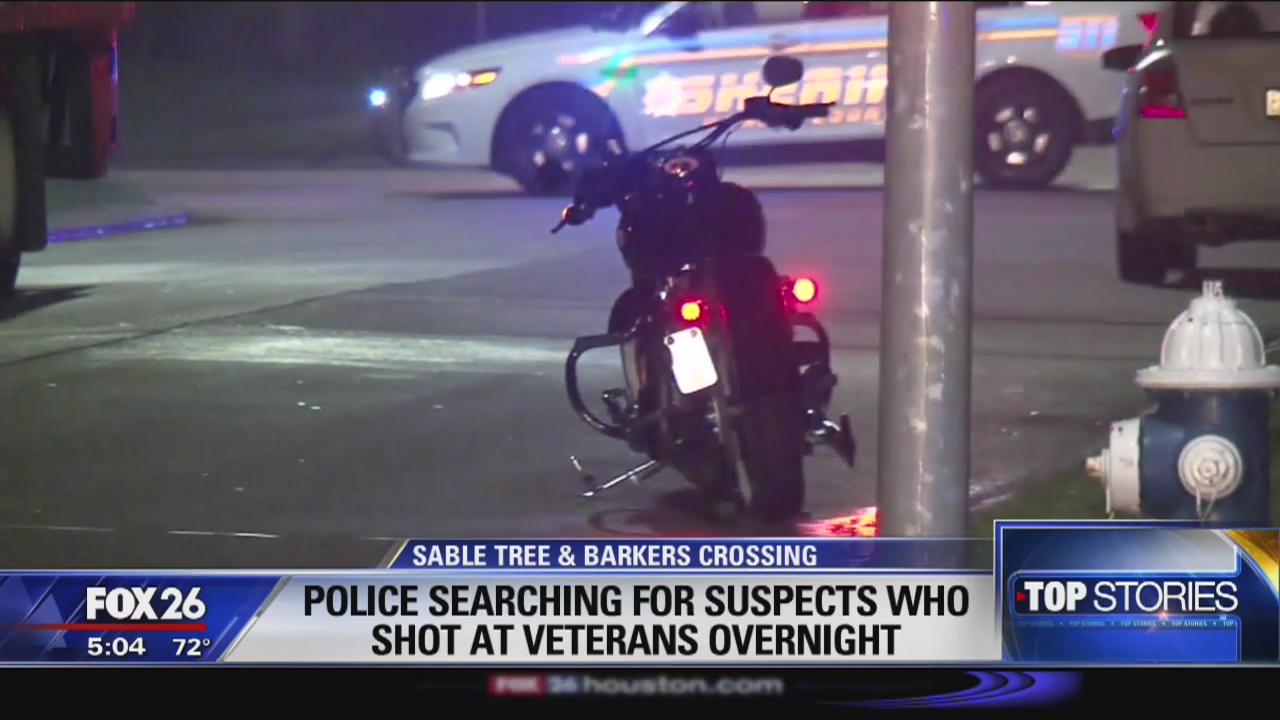 Police searching for suspects who shot at veterans overnight