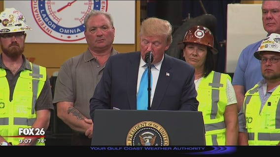 Trump signs 2 executive orders during Crosby visit