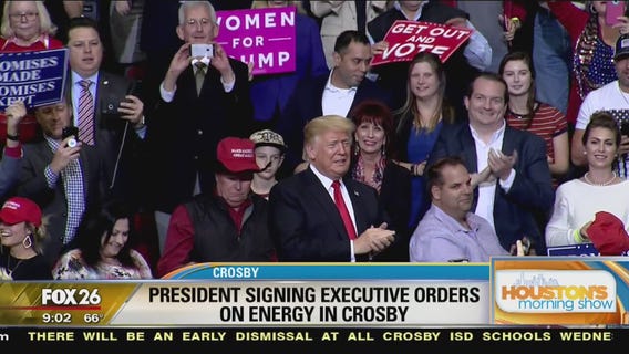 President Trump signing executive orders on energy in Crosby