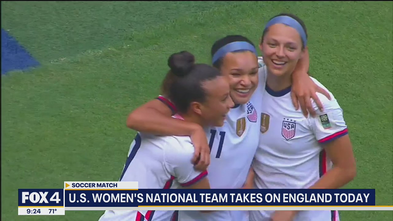 U.S. women's soccer team takes on England