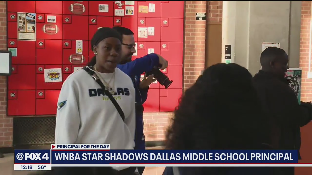 Dallas Wings' Arike Ogunbowale serves as Principal for a Day