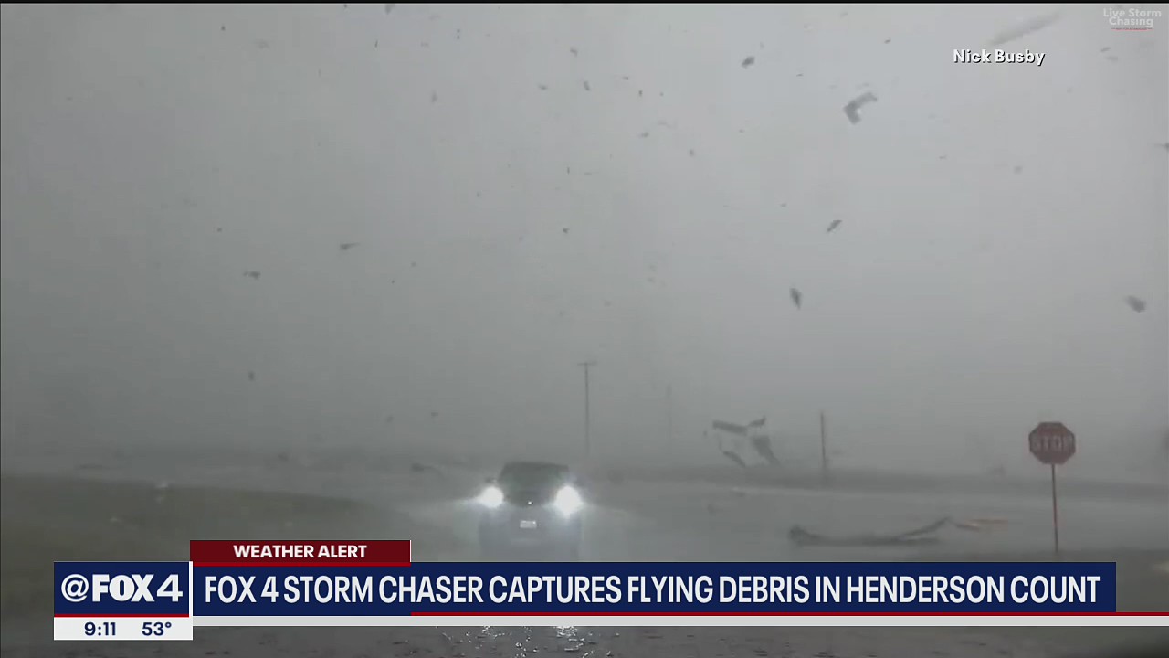 FOX 4 Storm Chaser captures flying debris in Henderson County | FOX 4 ...