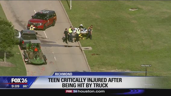 Teen critically injured after being hit by truck