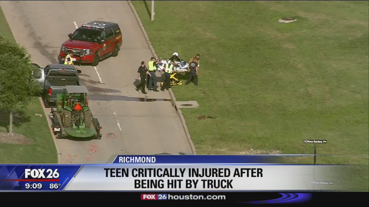 Teen critically injured after being hit by truck