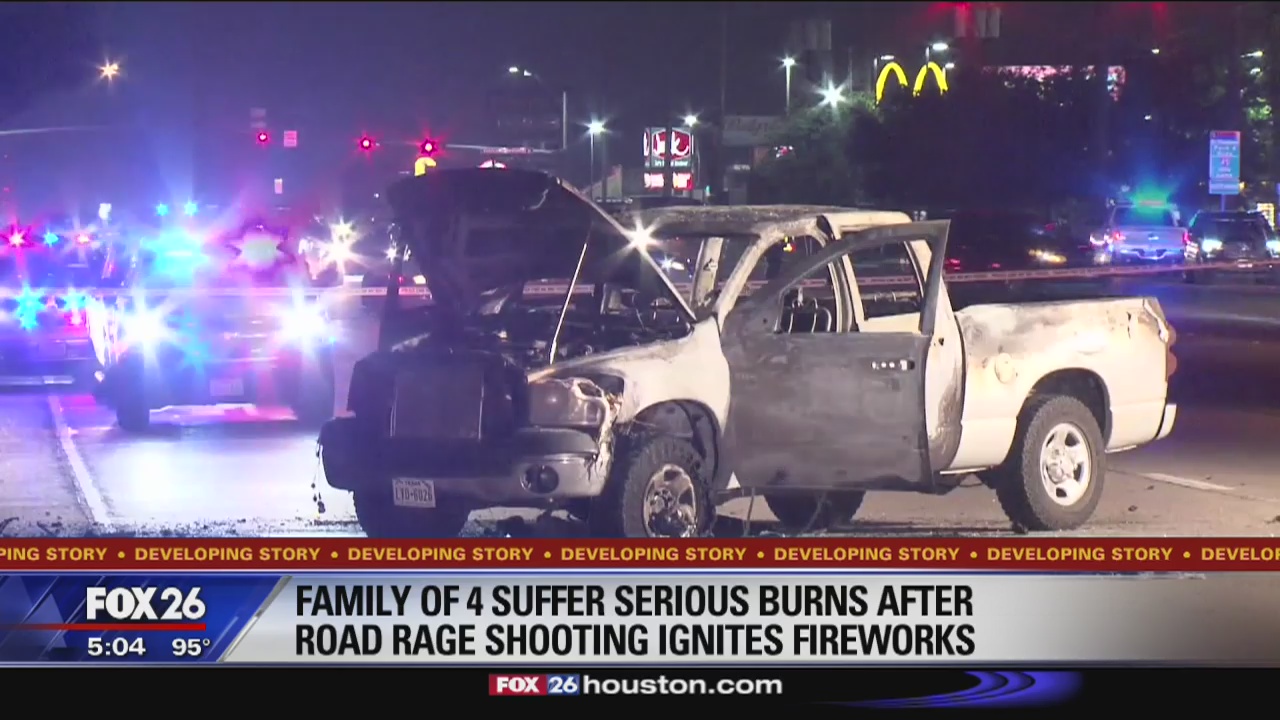 Road rage shooting causes fireworks to explode
