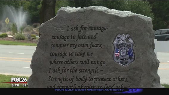 City scrubs out references to "Lord" on memorial for fallen officers