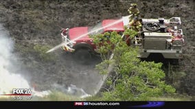 Lightning strike causes large grass fire in Dickinson