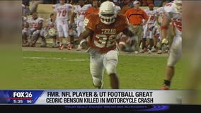 Former NFL player and UT football great Cedric Benson killed in motorcycle crash in Austin
