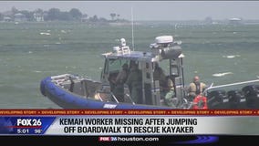 Kemah employee missing after jumping of boardwalk to rescue kayaker