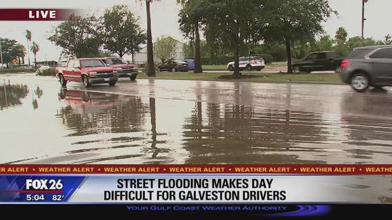 Street flooding makes commute difficult for Galveston drivers