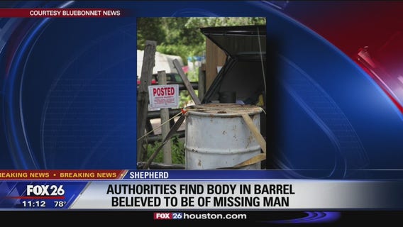 Authorities find body in barrel believed to be of missing man