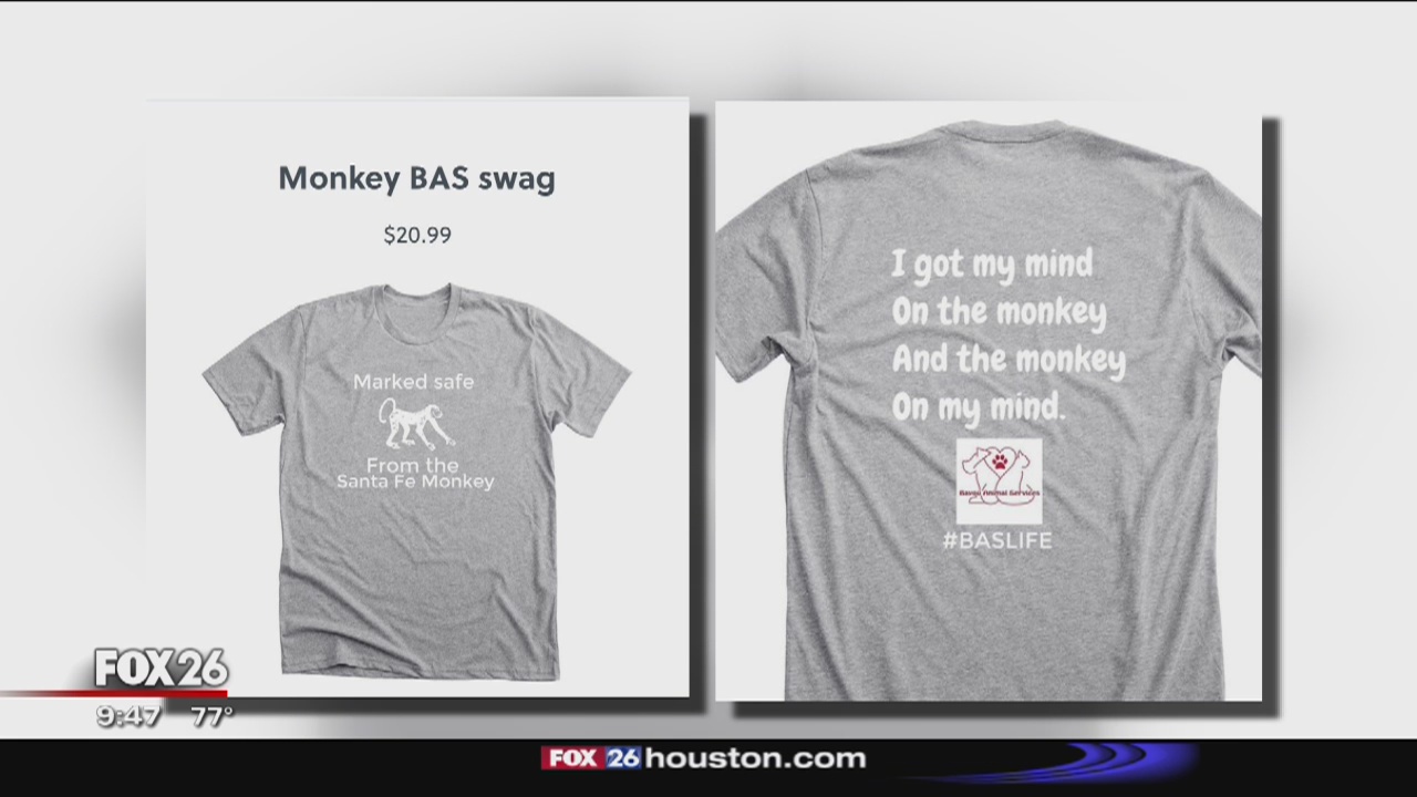 Bayou Animal Services selling Santa monkey shirts to raise funds