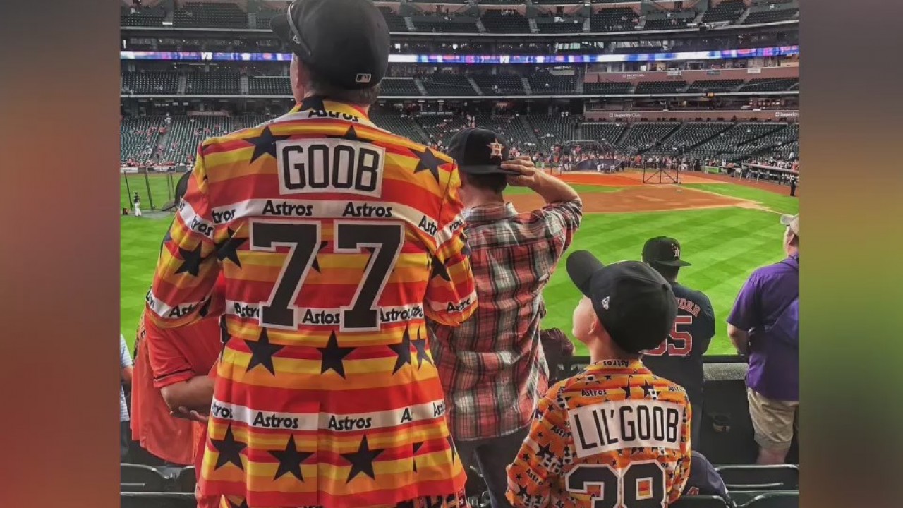 Three generations of Astros fans cheering on the team in Washington D.C.