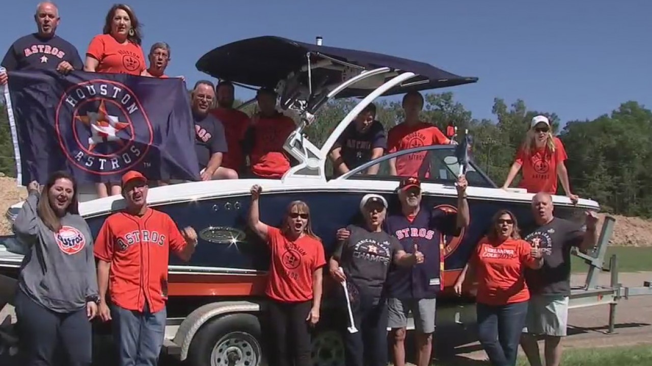 Astros fans take the water in custom boats