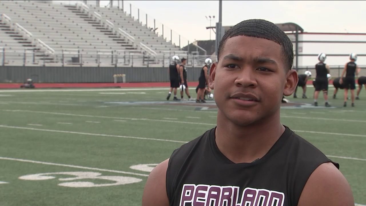 Pearland High School football star shines on the field and in the books