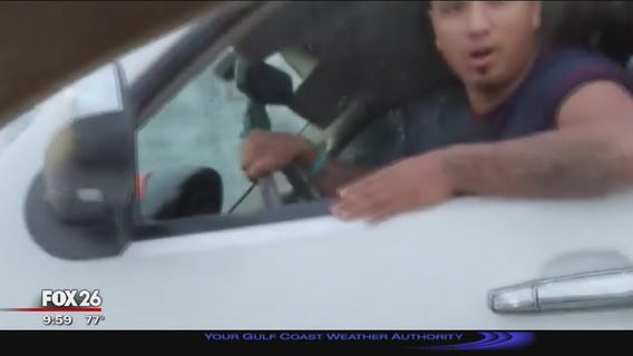 Family almost run off road, motorcyclist hit in apparent road rage incident