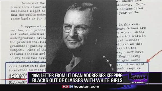 1954 letter from UT dean addresses keeping blacks out of classes with white girls