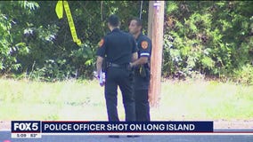 Long Island police officer struck by gunfire in the hospital