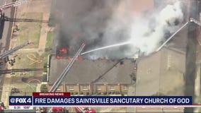 Crews battle 6-alarm fire at historic church in Dallas