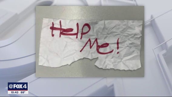 13-year-old girl waves 'help me' note, leading to arrest