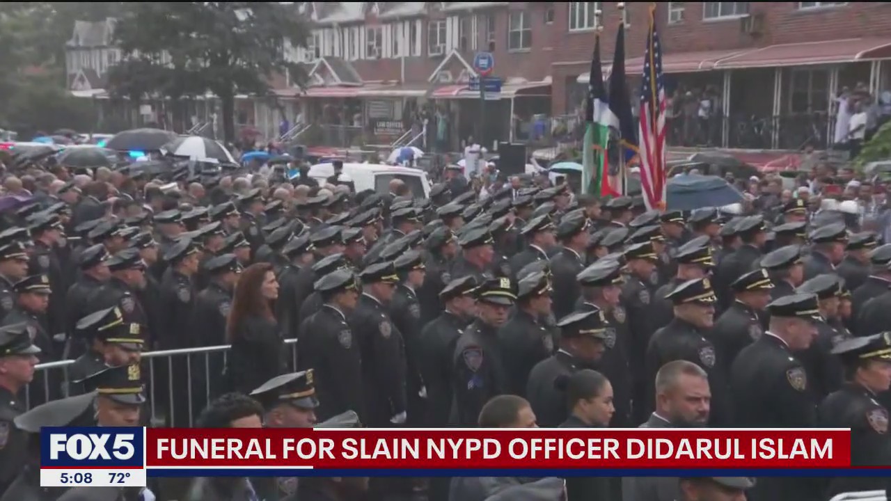 Funeral held earlier for fallen NYPD Detective killed in Midtown mass shooting