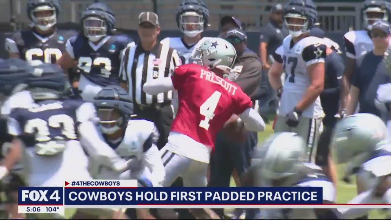 Cowboys hold first padded practice in Oxnard