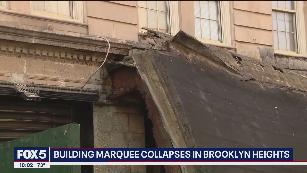Building marquee collapses in Brooklyn Heights