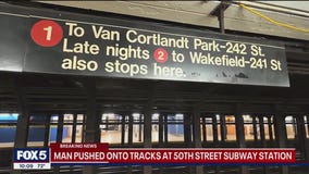 Man pushed onto tracks at subway station