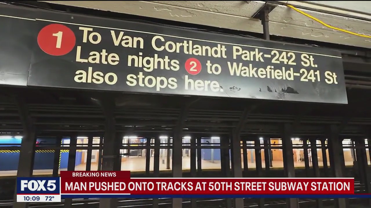 Man pushed onto tracks at subway station