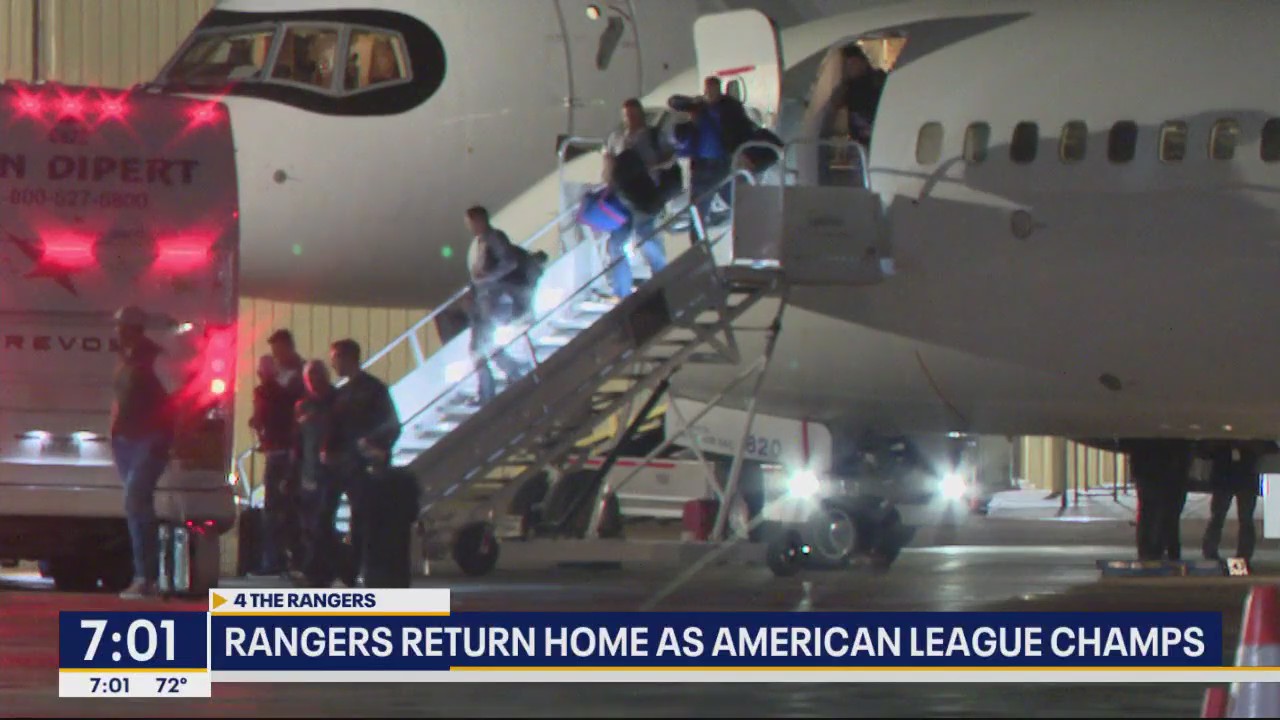 Texas Rangers return home as American League champs