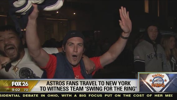 Astros fans travel to New York to witness team swing for the ring