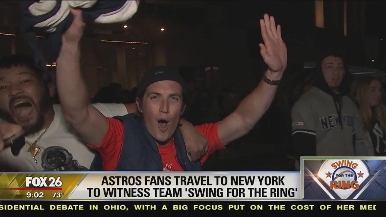 Astros fans travel to New York to witness team swing for the ring