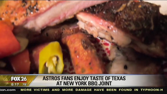Astros fans enjoy taste of Texas at New York BBQ joint