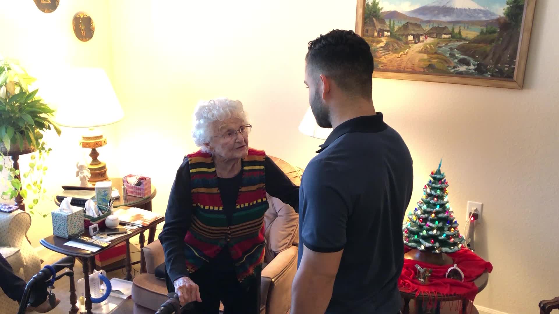 Houston Astros' Jose Altuve visits 100-year-old fan for her birthday