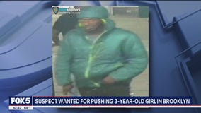Police search for man accused of pushing 3-year-old girl in Brooklyn