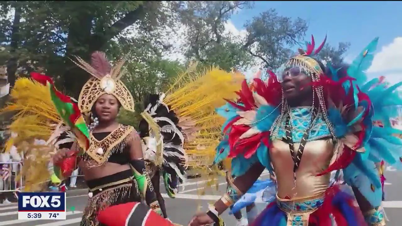 Colorful costumes for West Indian American Day Parade
