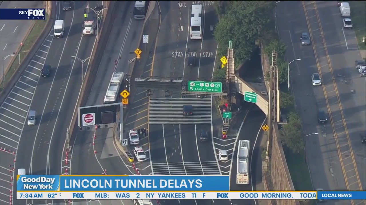 Heavy delays inbound at Lincoln Tunnel after lane closures
