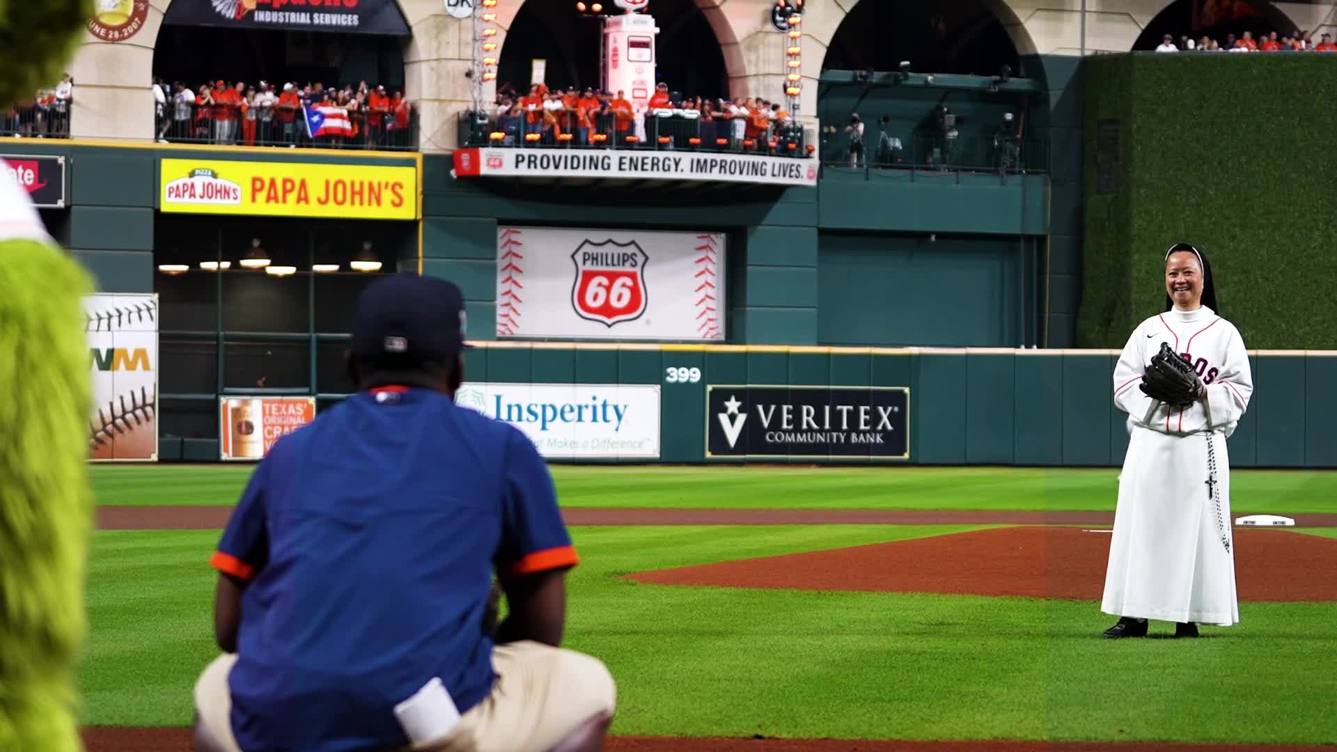Astros first pitch by Sister Mary Catherine Do