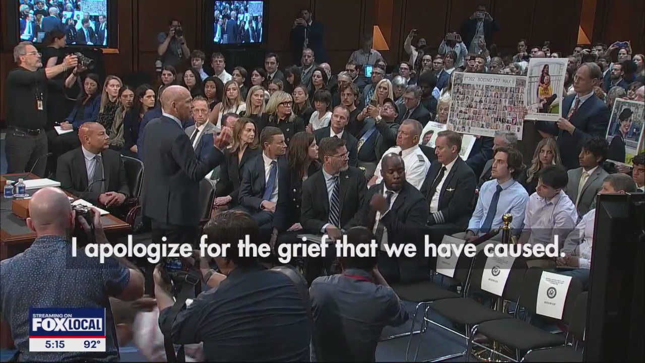 Boeing CEO apologizes to families of crash victims