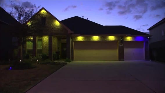 League City house lit up in support of Ukraine