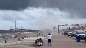 Scary video of waterspout blowing people over in Galveston