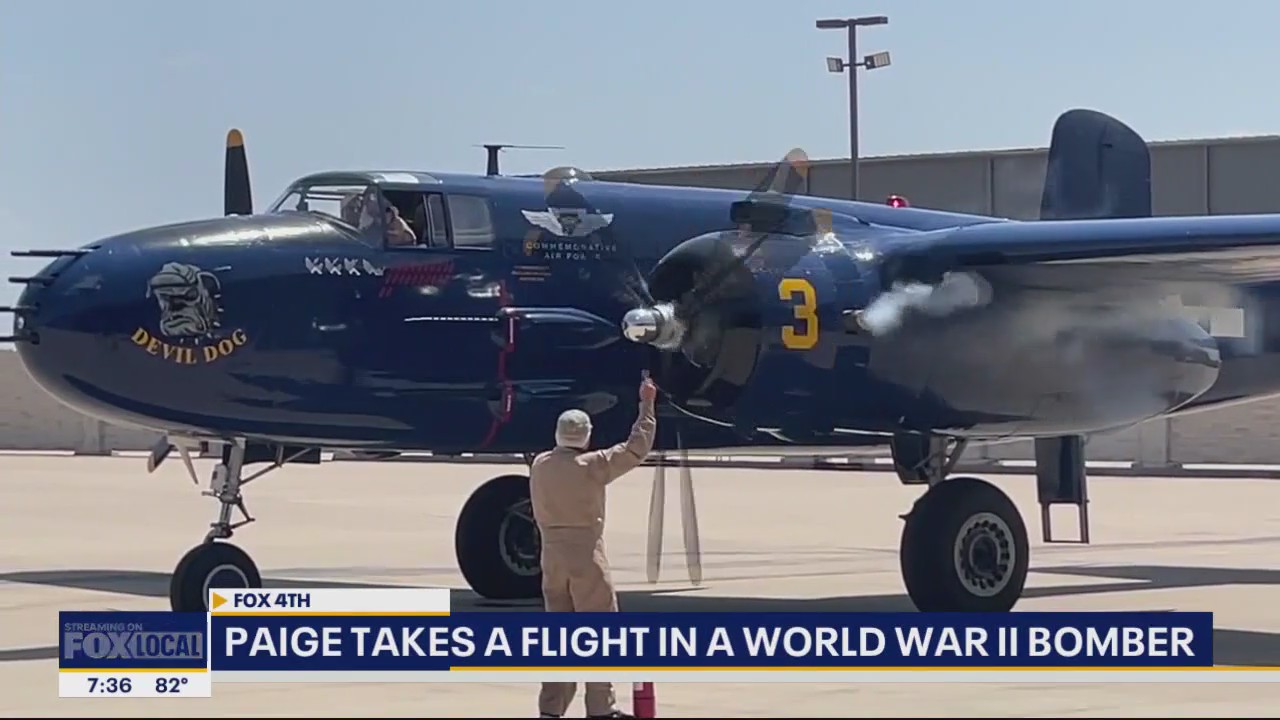 Paige Ellenberger flies in World War II bomber