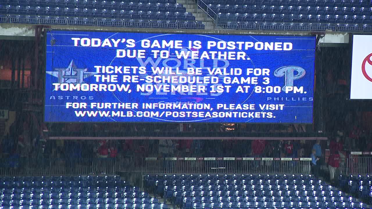 Fans at World Series Game 3 disappointed by postponement