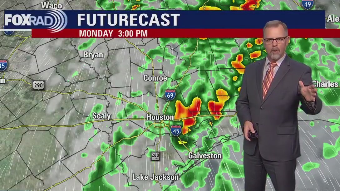 Partly cloudy, warm Sunday afternoon in the 70s