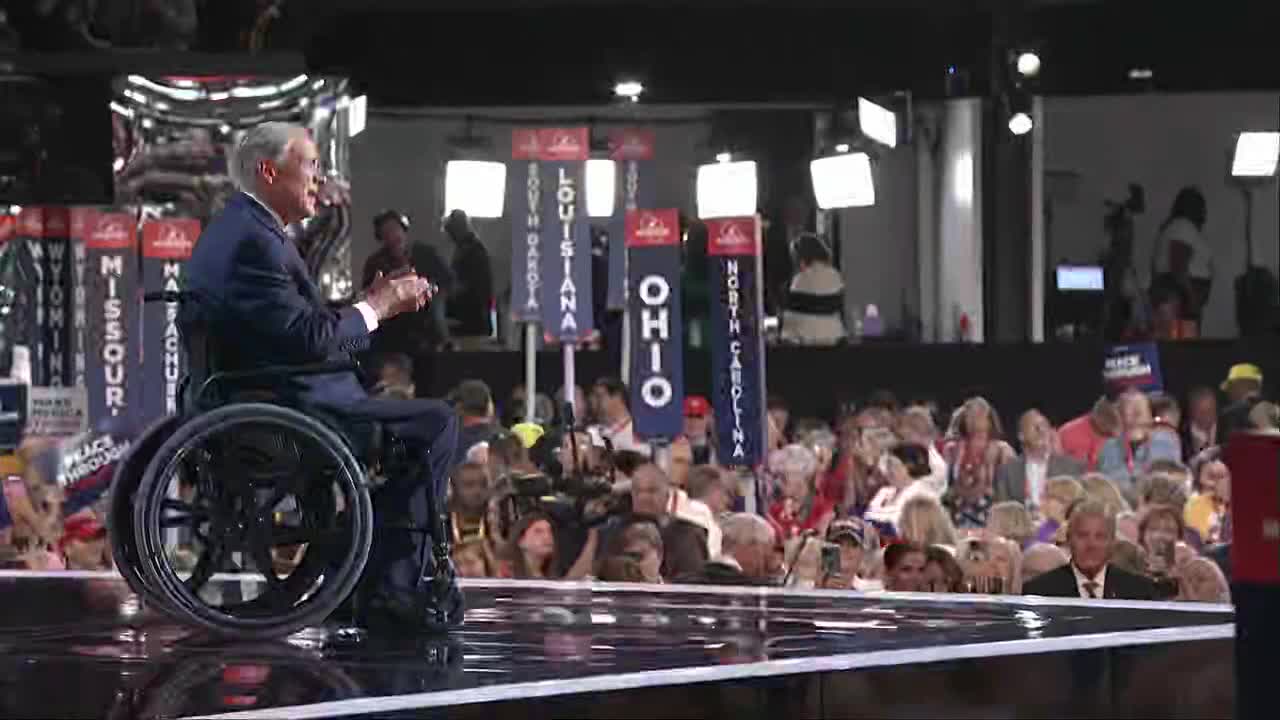Texas Gov. Greg Abbott talks about the border at RNC