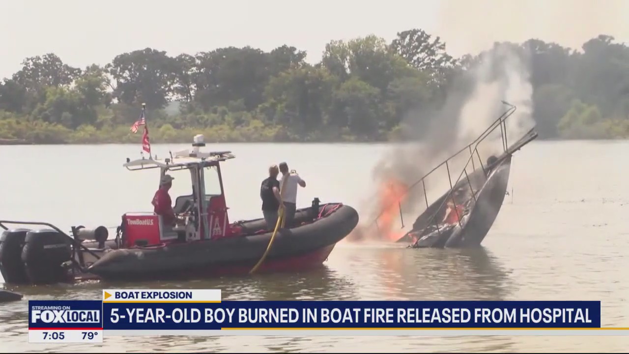 Boy burned when boat bursts into flames on Lake Texoma
