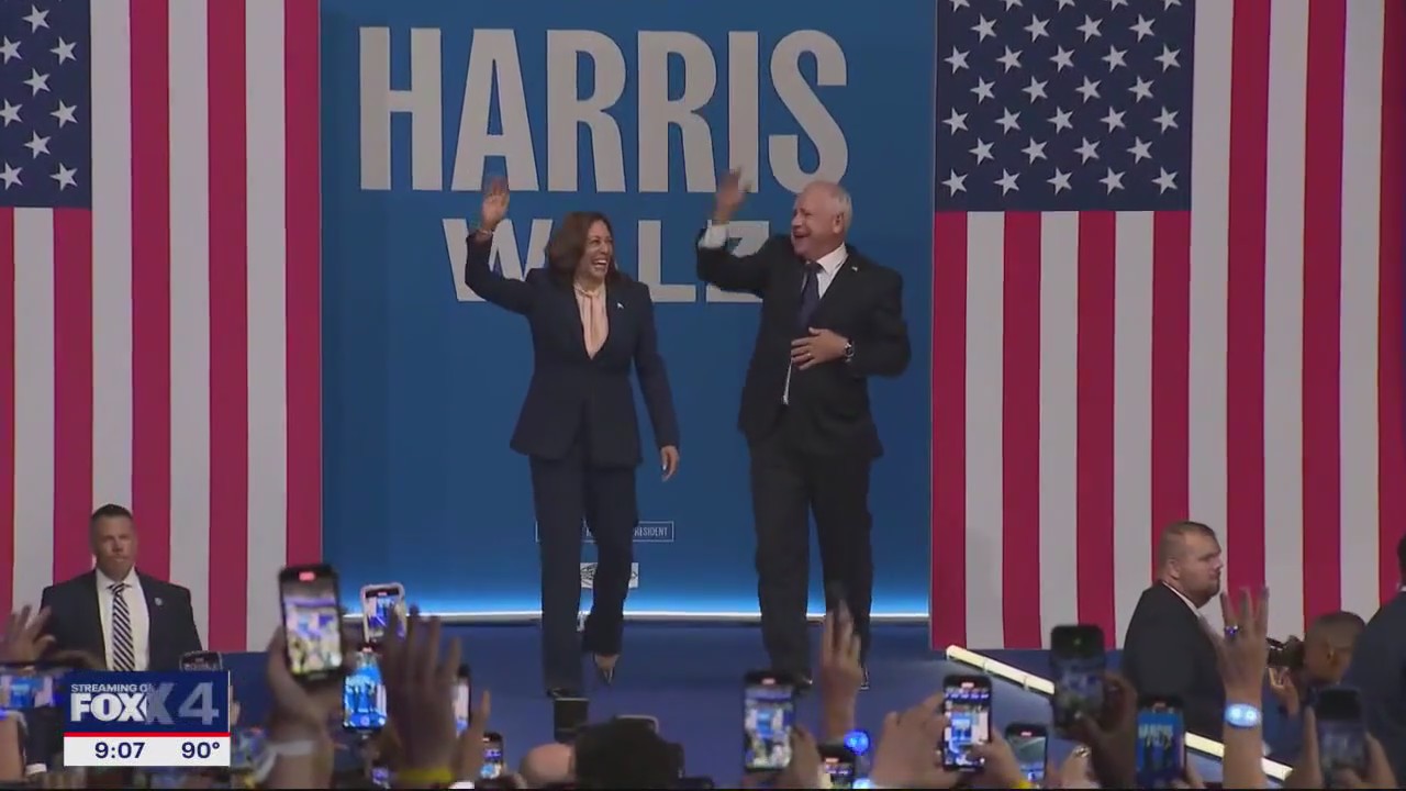 Tim Walz holds first rally with Kamala Harris